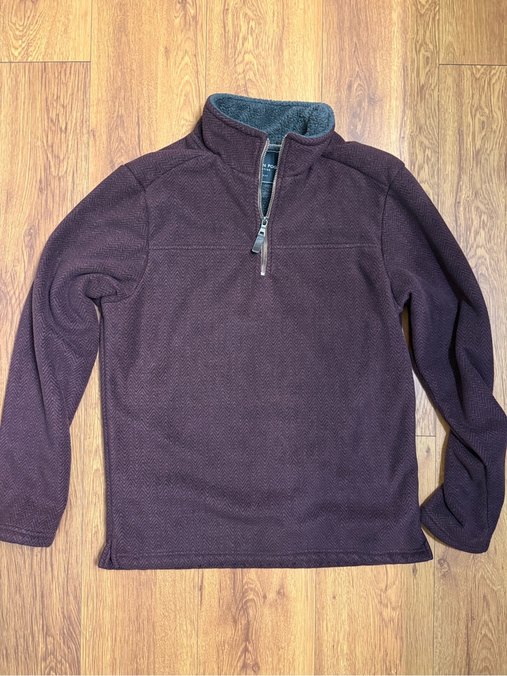 London Fog Men's Half-Zip Fleece Jacket - Plum